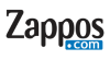 Zappos.com logo with bold black Zappos text blue .com dot on white background