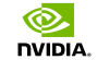 NVIDIA logo green eye swirl icon bold NVIDIA text white background